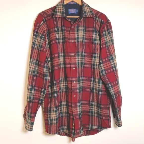 Pendleton Other - Pendleton Long/Tall Men's Classic Wool Plaid Button Front Shirt Size Large Long